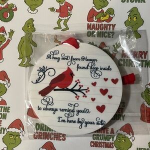 Christmas Cardinal Ornament with Red Ribbon